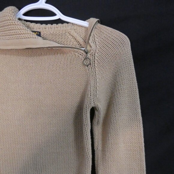 DEX - Fresh Products | small | Beige Ribbed Turtleneck Sweater - Picture 6 of 14